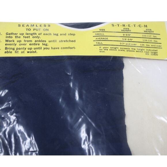 Vintage Nylon Navy Opaque Pantyhose Stockings by Lovely Miss in Package Average - Picture 5 of 6
